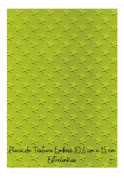 Placa De Textura Relevo Emboss 10,6cm X 15cm Estrelinhas 1