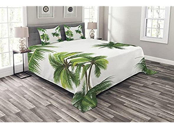 Ambesonne Colcha Tropical, Coco Palmera Naturaleza Paraíso P 0