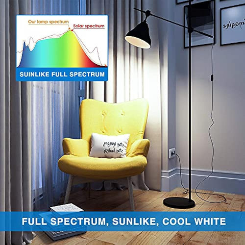 Bombilla De Luz De Espectro Completo 4pk, 6000k Bombillas De 1