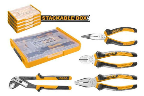 Set Organizador Apilable + 4 Pinzas Ingco 1
