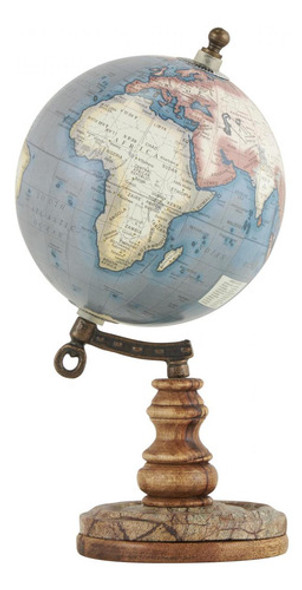 Globo Terraqueo Con Soporte De Hierro Y Marmol 25.5x13cm 0