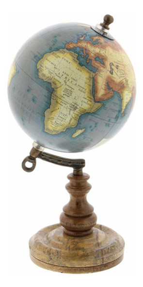 Globo Terraqueo Con Soporte De Hierro Y Marmol 25.5x13cm 1