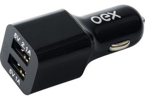 Carregador Automotivo Com Duas Entradas Usb Oex Cg101 Preto 0