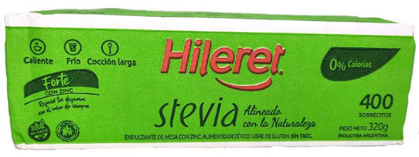 Pack X3 Edulcorante Hileret Stevia 400 Sobres 0