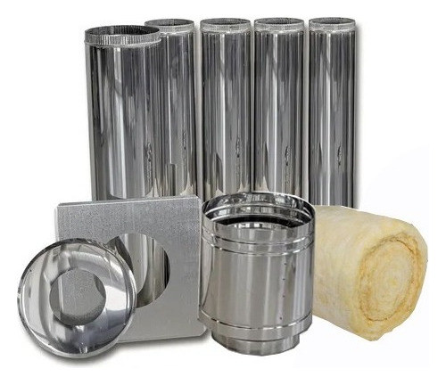 Kit Eko Varmo Salida Por Techo 5 PuLG 12.5cm Calefactor Leña 0