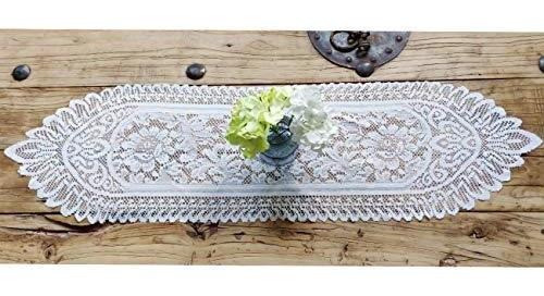 Tinsow 2 Pack Algodon Crochet Encaje Camino De Mesa Rectang 1