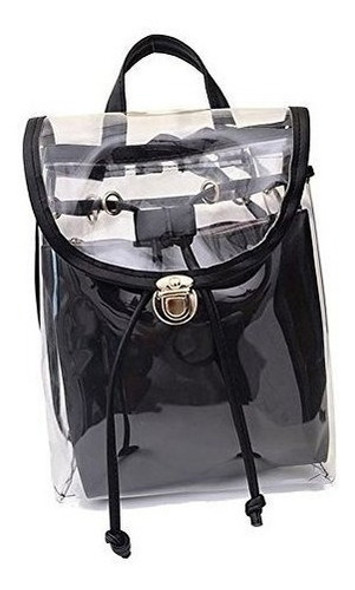 Jesdo Womens 2 En 1 Clear Drawstring Backpack Transparent Tr 0