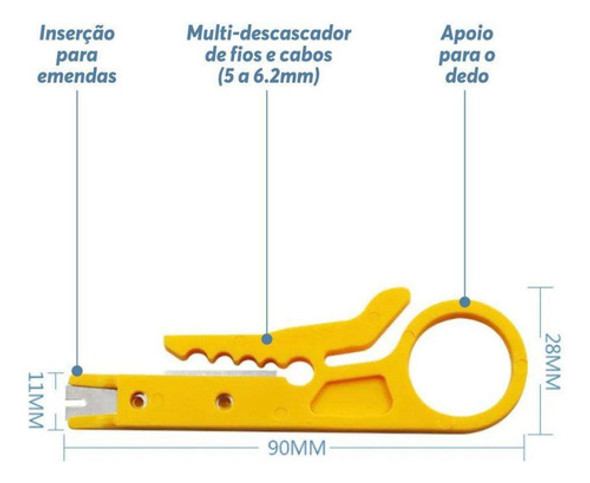 Mini Alicate Para Descascar/desencapar Fios Portátil Rj 45 1