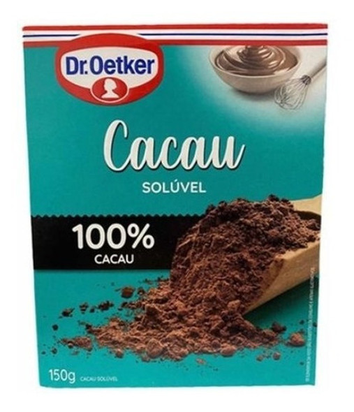 Chocolate Em Pó Solúvel 100% Cacau Dr. Oetker 150gr- Kit C/2 0