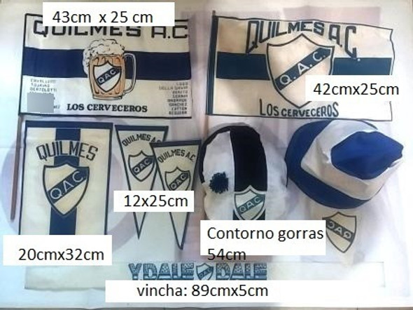 Lote Banderas Gorras Banderines Vinchas Quilmes Codigo Qu2 1