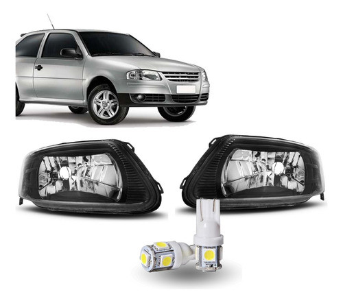Juego Optica Delantera Vw Gol Power 2010 2011 Frente Negro 0