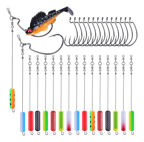 Kit Accesorios D/pesca Topfort Ganchos Acero 16pcs 0