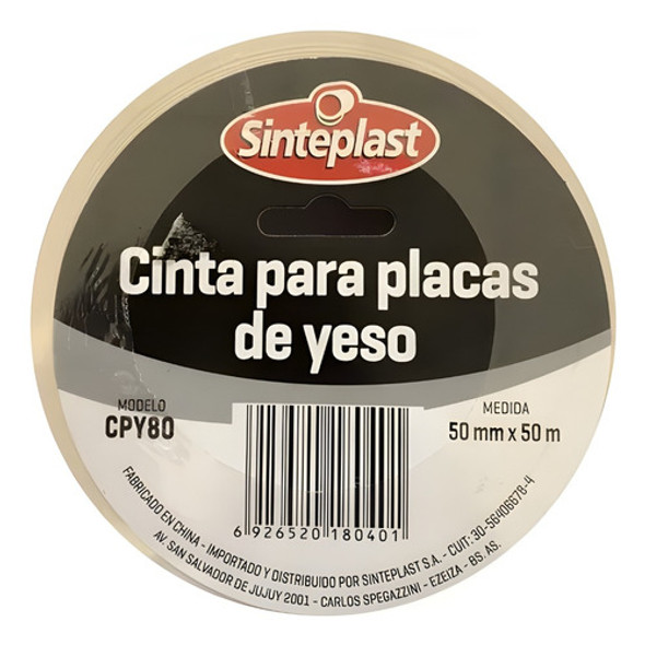 Cinta Para Placa De Yeso Sinteplast C/hilo 80g 50mm X 50m 0