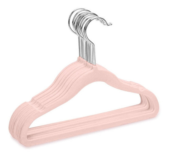 Perchas Terciopelo Kids Rosas X 20 Unidades 0