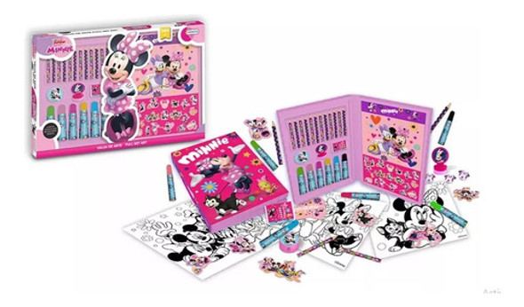 Valija De Arte Kit Coloreo Infantil Disney Minnie Tapimovil 0