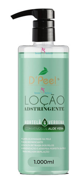 Loção Adstringente Pré Depilatória Hortelã 1 L  Broto Beleza 0 Loção Adstringente Pré Depilatória Hortelã 1 L  Broto Beleza 0