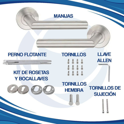Manija Picaporte Acero Inox Simil Boston Toshi X10 U Cima C 1