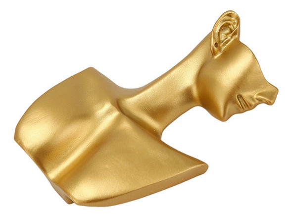 Colar Elegante Brincos Display Bust Golden Jewelry Resin 1