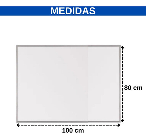 Lousa 100x80 Caneta Apagador Imã Moldura Alumínio Magnético 1