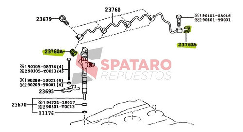Kit Arandelas Retorno Inyector  Sw4 2005/15 3.0 Orig 1