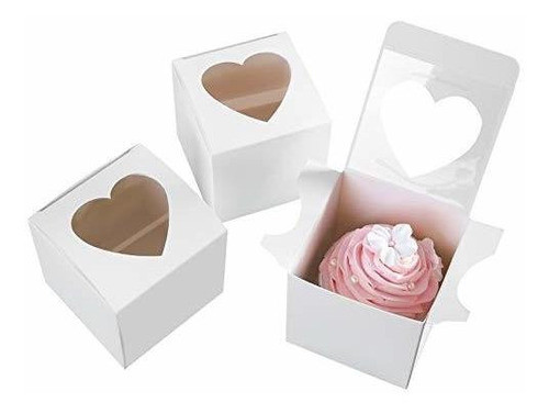 Mas De Un Corazon Mini Cajas Para Cupcakes Con Ventana De 0