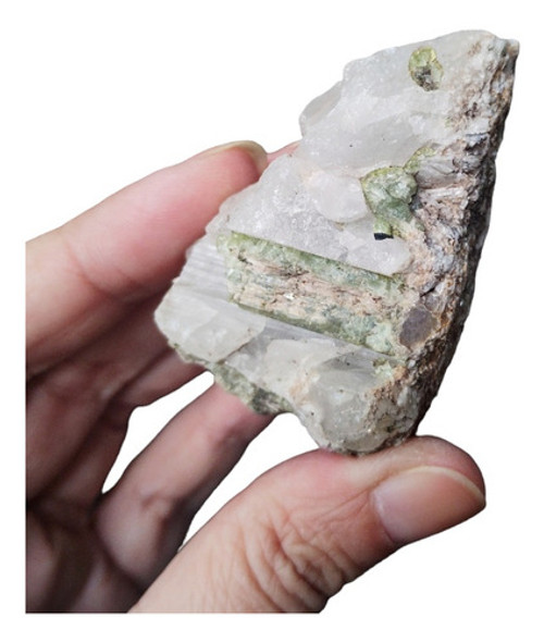 Turmalina Sandía Con Cuarzo Y Lepidolita. Piedra Energética 0