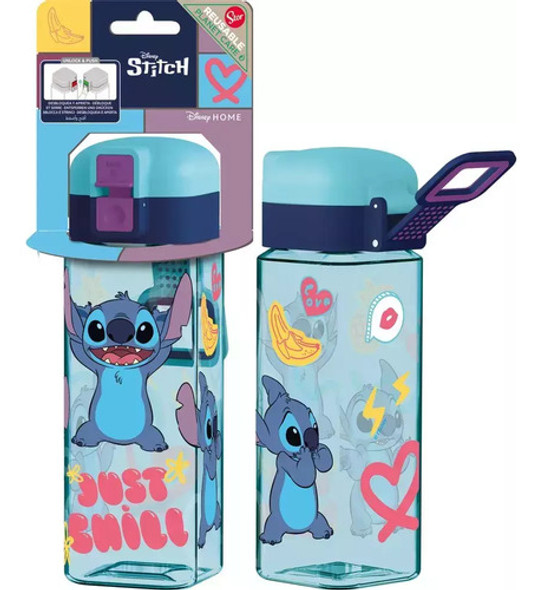 Botella Wabro Square Ecozen - Stitch 370ml 0