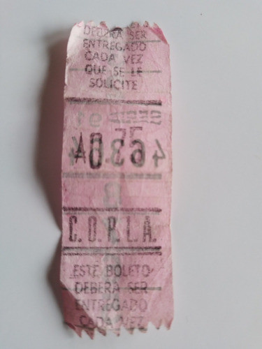 Boleto Colectivo Capicua 46364 Serie 91 Copla 1