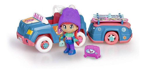Muñeca Famosa Pinypon Coche Nieve De Esquí Con Accesorios 1