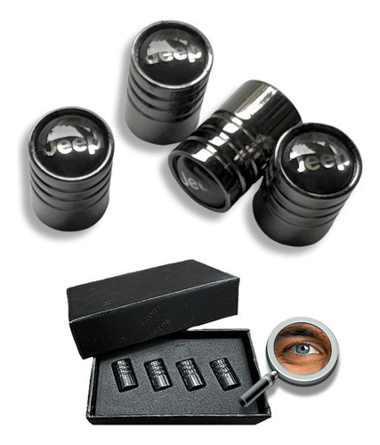 4 Tapitas Valvulas Metalicas Premium Comp. Jeep Tuningchrome 0