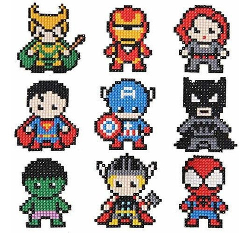 Pintura Diamante 9u. Calcomanias Super Heroes 0