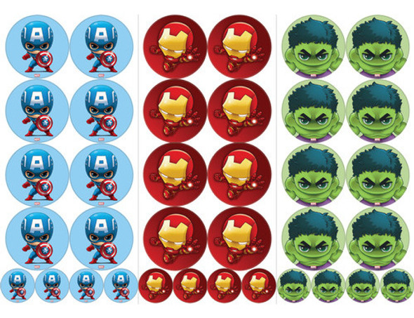 Avengers Stickers X3 Planchas / Calcos / Vinilo Resistent 0