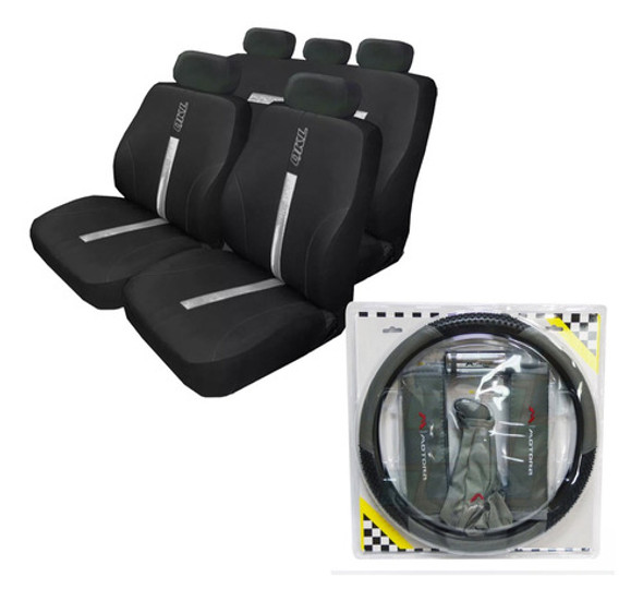 Funda Cubre Asientos Cuero + Kit Tuning - Gris Cubre Volante 0 Funda Cubre Asientos Cuero + Kit Tuning - Gris Cubre Volante 0