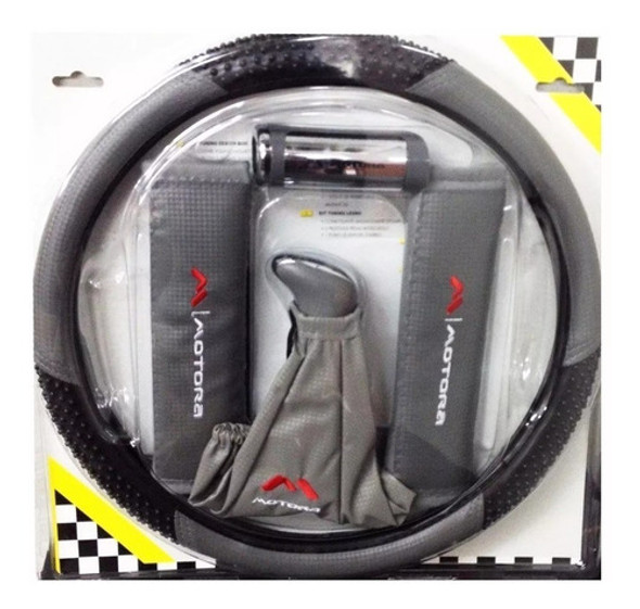 Funda Cubre Asientos Cuero + Kit Tuning - Gris Cubre Volante 1 Funda Cubre Asientos Cuero + Kit Tuning - Gris Cubre Volante 1