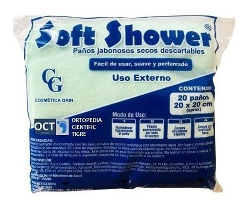 200 Paños Jabonosos Higiene Personal Soft Shower 10 Pack X20 0