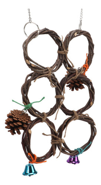 Bird Cage Toy Hanging Swings Wooden Swing Circle Climbing 1