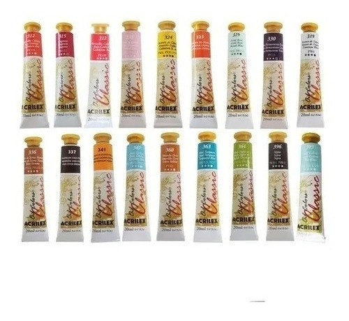 Kit 6 Tintas A Óleo Oil Colors Classic Bisnaga 20ml Acrilex 0