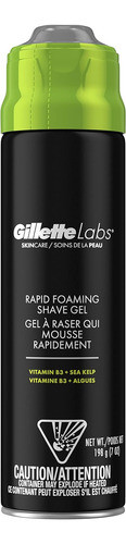 Gilette Labs Rapid Foaming Shave Gel For Men, Alcohol-free, 0
