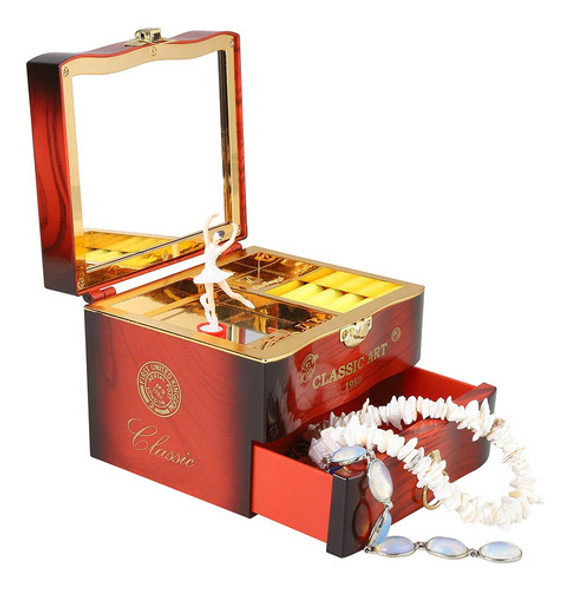 Coherny Creative Spin Music Box Ballerina Jewelry Box Mirror 0