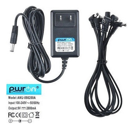 Pwron Guitarra Efectos Pedal 8 Forma Cadena 9v 2a Dc Adaptad 1