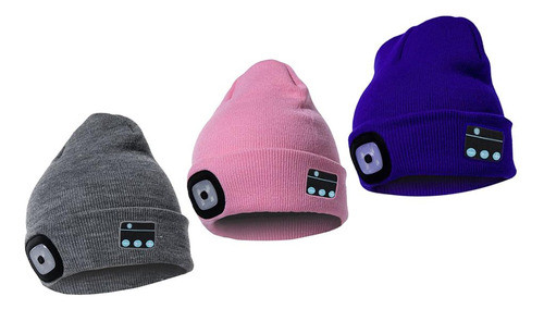 Gorro De 3 Peças Bluetooth Para Música De Inverno Com Fone 1