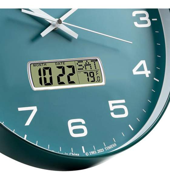 Reloj De Pared Con Calendario Timess, Reloj De Pared Silenci 1