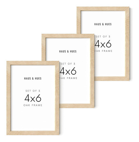 Marcos Fotos Madera 10x15cm Beige Paquete X3  Colgar O Mesa 0