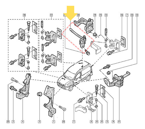 Limitador Porton Trasero Renault Kangoo Hasta 2017 Original 1