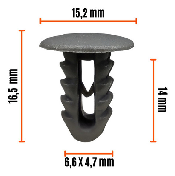 Clip Grampa Traba Tapizado Fiat Gris Oscuro X10 C 1
