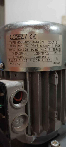 Motor 0,12 Hp Trifásico. R.p.m 1340 0