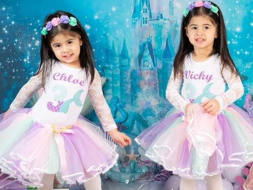 Tutu Personalizado Sirenita Ostras Mangas Largas O Cortas 1