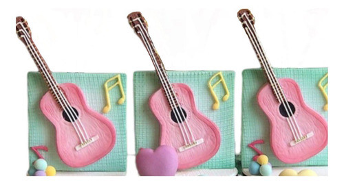 Molde De Silicone Violão Viola Para Decorar Musica 0