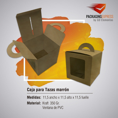 Caja Para Tazas Excelente Para Regalos Pack X 50 C/ Ventana 1