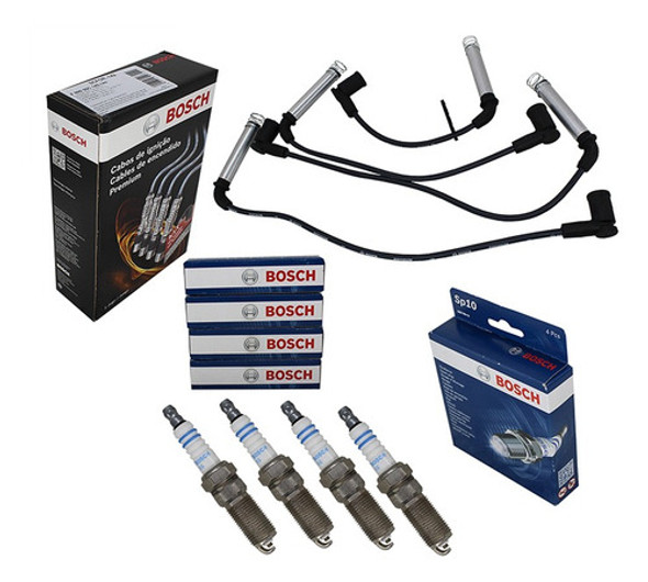 Jogo Cabo  E Vela Bosch Fiesta 1.6 2013 Original Bosch Novo 0
